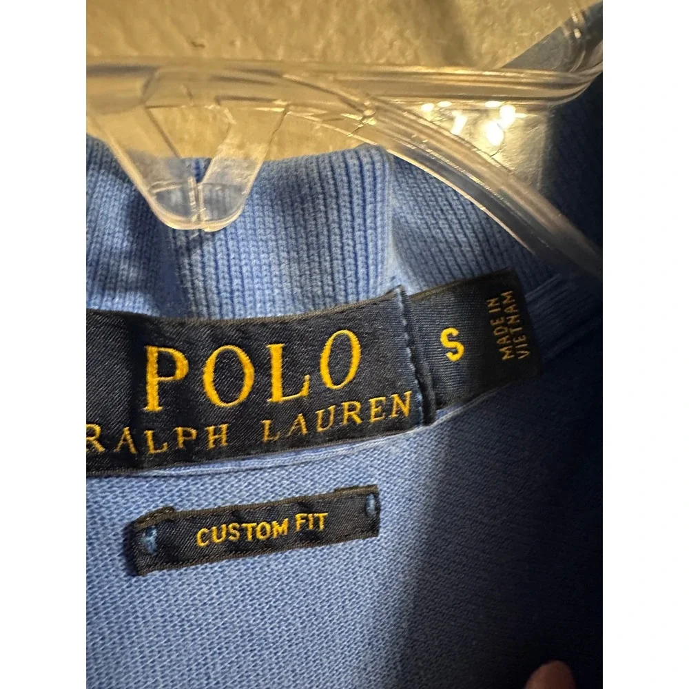 Polo Ralph Lauren‎ Mens Custom Fit Blue Polo Shirt Pony Logo Short Sleeve